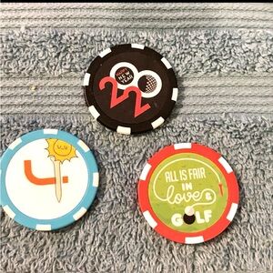 Golf Marker Chips. Lot of 3